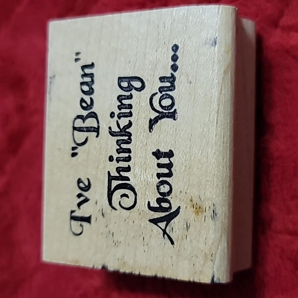 I've Been Thinking About You Phrase Wooden Rubber Stamp